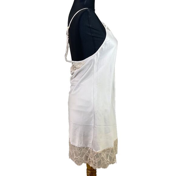 Flora Nikrooz Nightie Slip dress size S Chemise Lace trim Coquette racer back - Picture 2 of 9